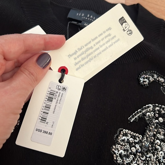 Ted Baker Black Embellished Sequin Sweater - Picture 7 of 16